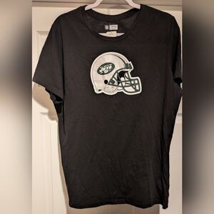 NWT NY Jets Women's Black NFL Team Apparel Short Sleeve T-Shirt XXL 100% Cotton